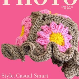 Floral Crochet Bucket Hat - Pink and Yellow